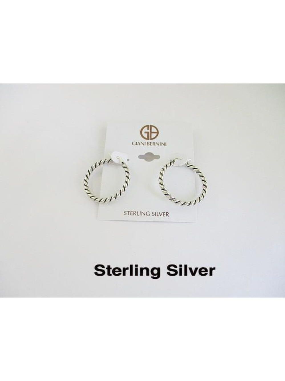 Giani Bernini SS Metal Tower Twist 3mm x 30mm Hoop Earrings